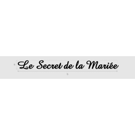Découpe de lettres : "Le Secret de la Mariée"