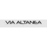 Découpe de lettres : "VIA ALTANEA"