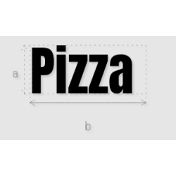 Découpe de lettres : "Pizza "