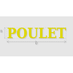 Découpe de lettres : "POULET"