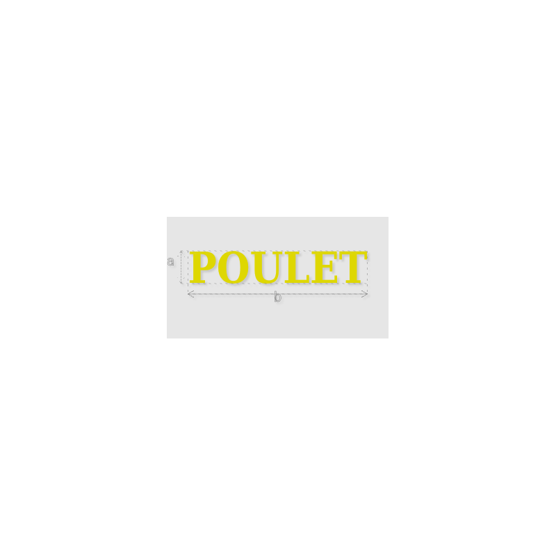 Découpe de lettres : "POULET"