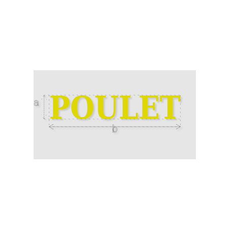 Découpe de lettres : "POULET"