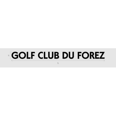 Découpe de lettres : "GOLF CLUB DU FOREZ"