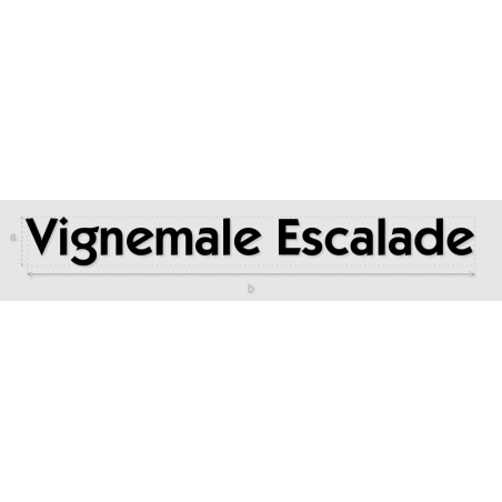 Découpe de lettres : "Vignemale Escalade"