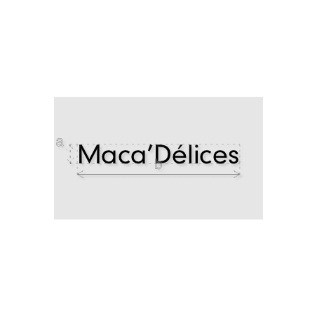 Découpe de lettres : "Maca’Délices"