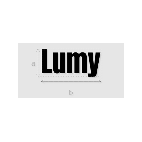 Découpe de lettres : "Lumy"