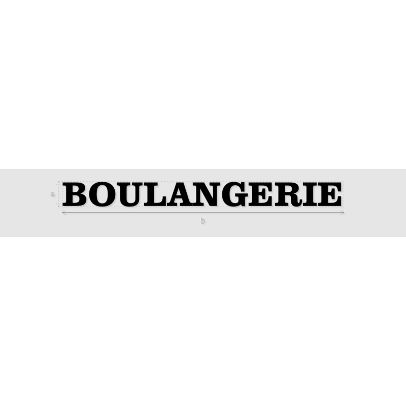 Découpe de lettres : "BOULANGERIE"