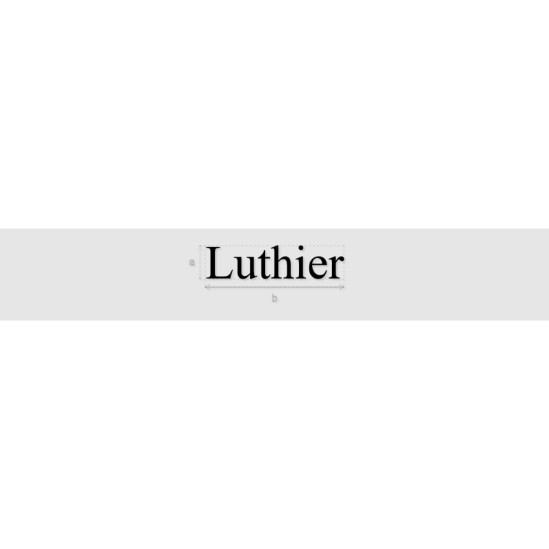 Découpe de lettres : "Luthier"
