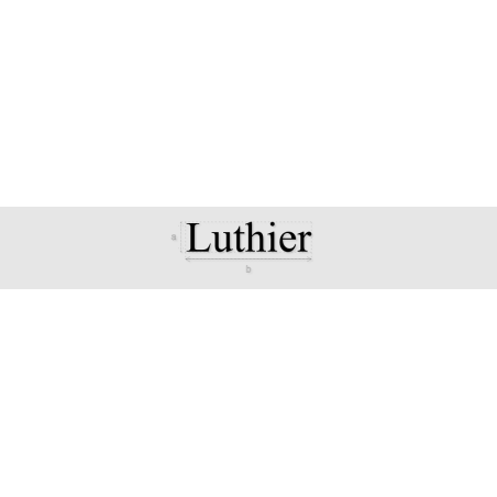 Découpe de lettres : "Luthier"