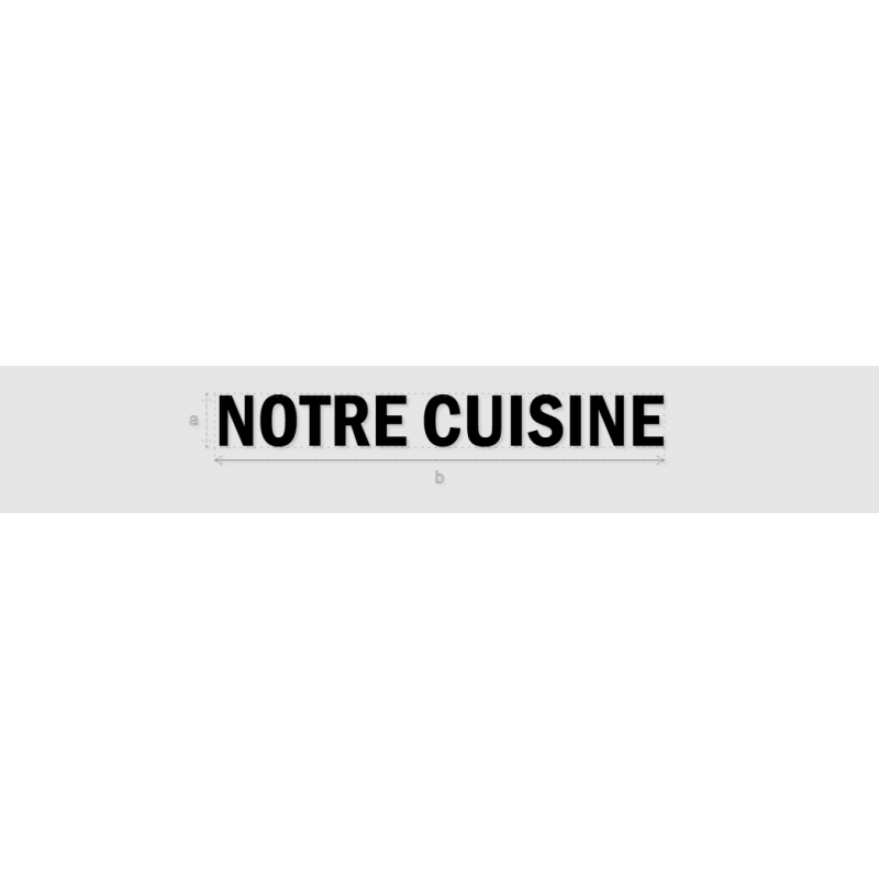 Découpe de lettres : "NOTRE CUISINE"