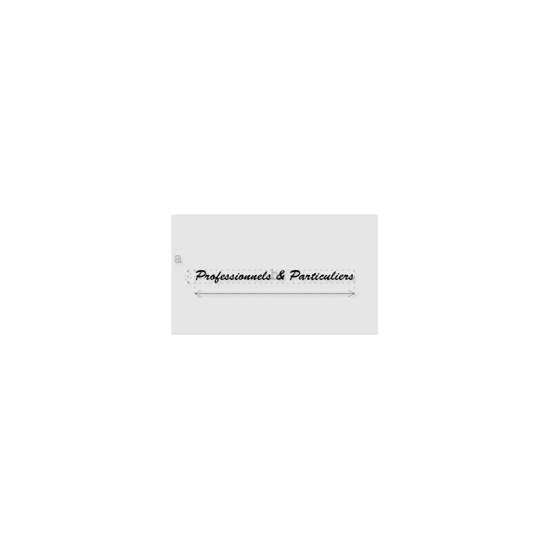 Découpe de lettres : "Professionnels & Particuliers"