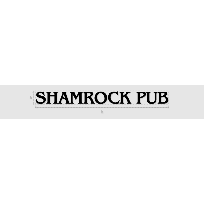 Découpe de lettres : "SHAMROCK PUB"