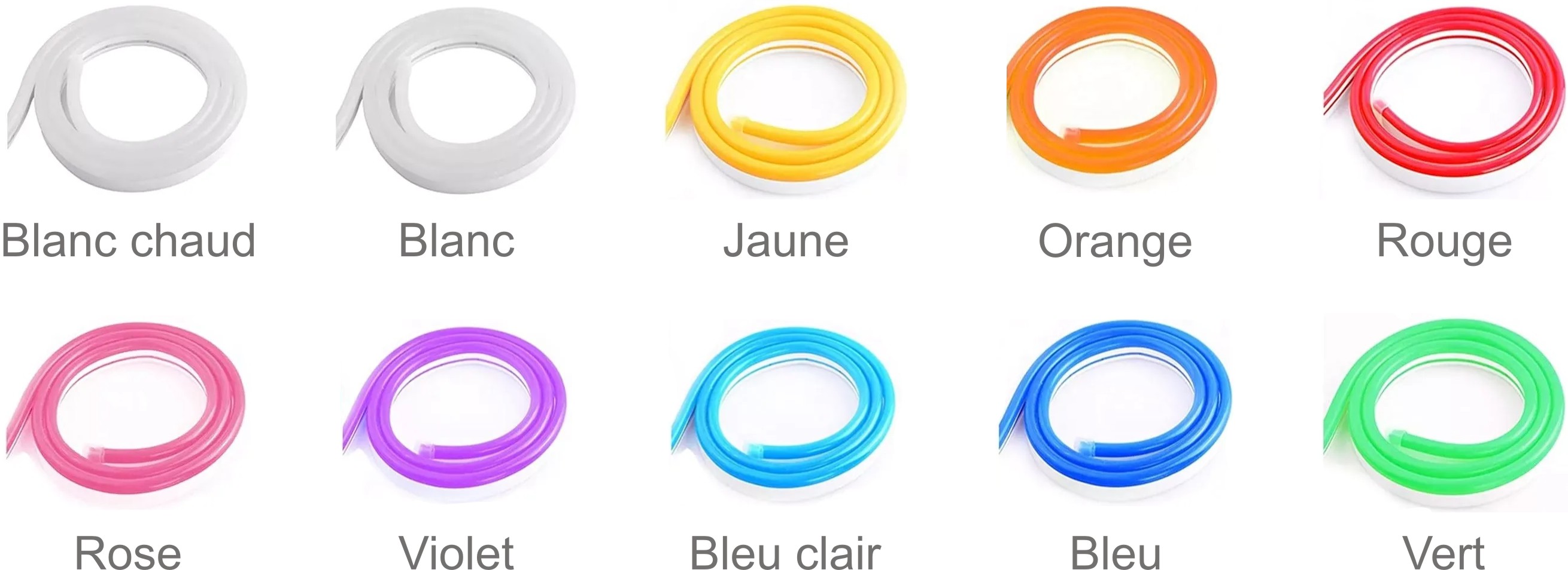 10 couleurs au choix pour les néons à leds pour enseignes