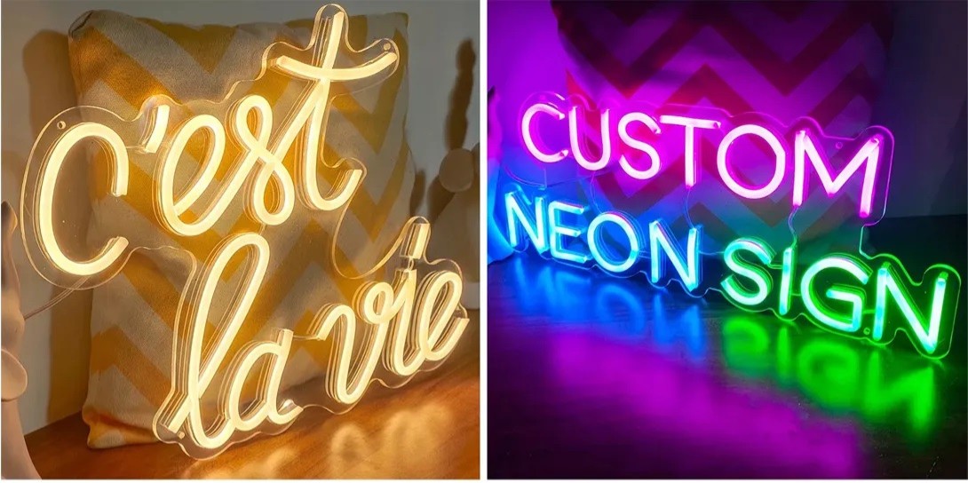 enseignes et décorations réalisées avec des neons leds flexibles étanches - enseigne42