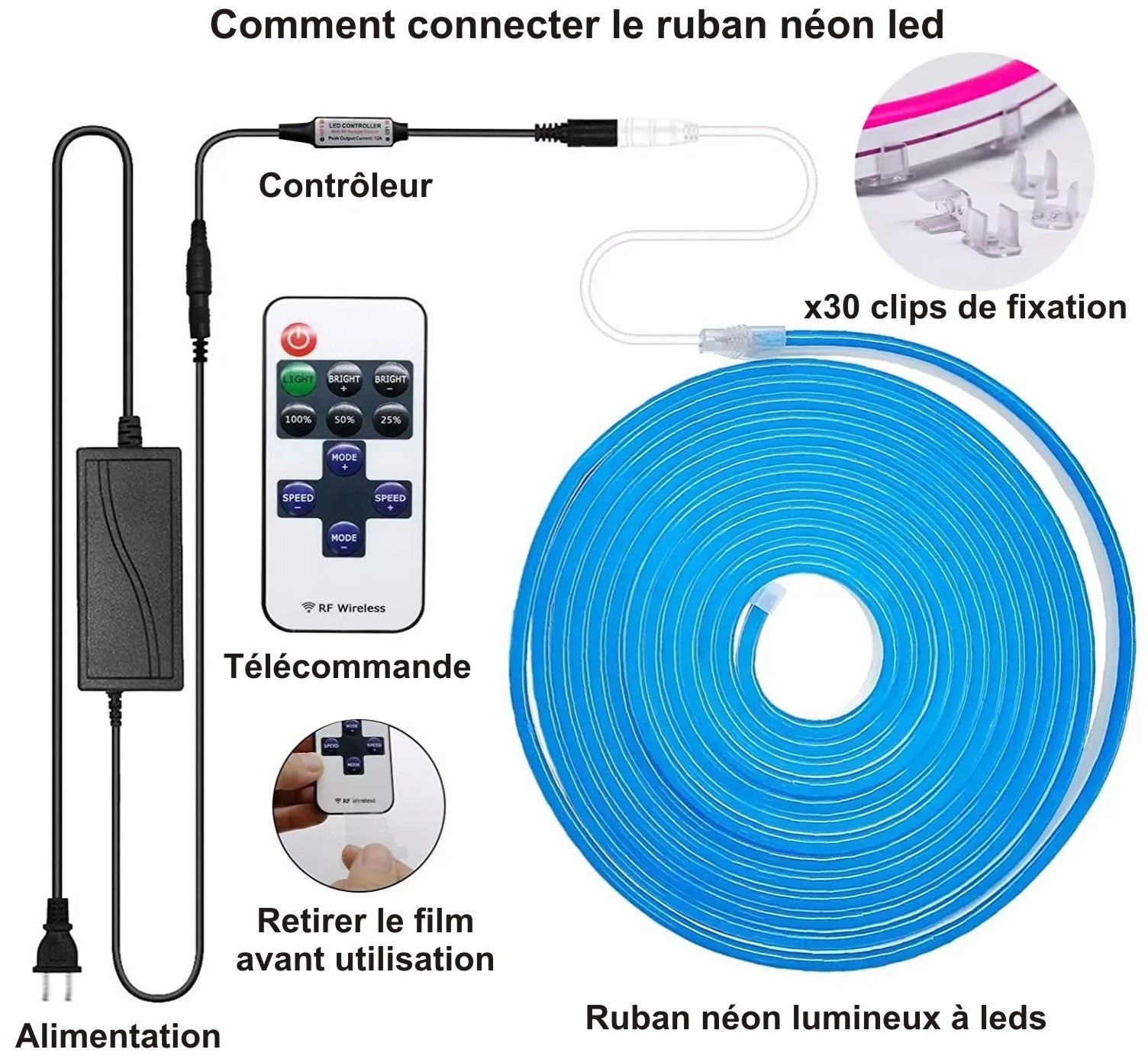 kit néon led 12v pour enseigne lumineuse